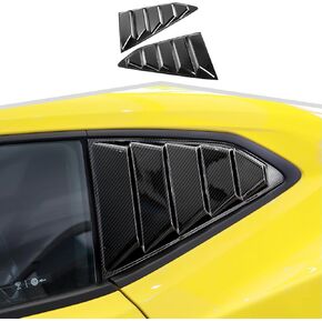 Rear Side Window Louvers Air Vent Scoop Shades Cover Trim Accessories Compatible with Chevrolet Camaro 2017 2018 2019 2020 2021 2022 2023,Black