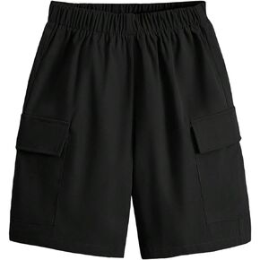 SweatyRocks Boy's Casual Cargo Shorts Flap Pocket High Waist Shorts