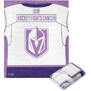 Northwest NHL Vegas Golden Knights Silk Touch Throw Blanket, 50" x 60", Hockey Fights Cancer Jersey