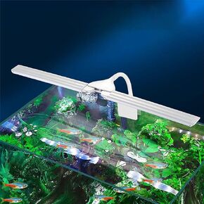 LED Aquarium Light Full Spectrum Clip Fish Tank Light Plants Light Double Swing Arm Light 4W Suitable for 5-20 Gal Fish Tank
