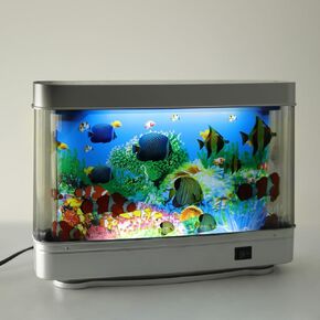 Artificial Tropical Fish Decorative Moving Aquarium Lamp - Virtual Ocean Motion. Kids Fake Fish Tank, Baby Aquarium Toy - Relaxing Mini Crib Aquarium Night Light for Bedroom and Office