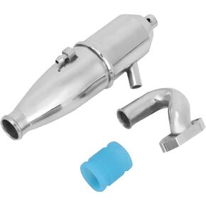 Dilwe RC Exhaust Joint Tubing,Aluminum Side Exhaust Pipe RC Truck Engine Parts Replacement Accessory for 1/10 HSP RC Buggy Car