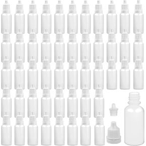 50 Pack 15ml Plastic Dropper Bottle Empty Eye Dropper Bottles Squeezable Liquid Dropper Container with Screw Cap for Eye Drops Ear Drops Oils Saline
