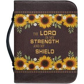 Psesaysky Sunflower Fall Women Bible Carrying Case Multi-Purpose Bible Carrier Bible Protector Lightweight Bible Covers for Woman Large Size