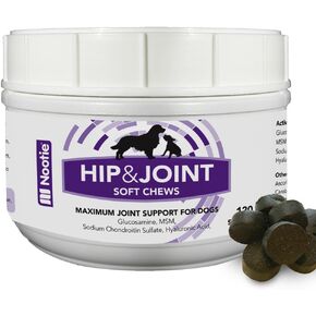 Nootie Glucosamine for Dogs - 250 ct - Hip and Joint Soft Chews Supplement for Dogs - Daily Dog MSM Chondroitin Chews with Turmeric - Joint Care Vitamins for All Breeds and Sizes USA