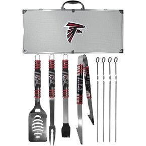 NFL Siskiyou Sports Fan Shop Atlanta Falcons Steel Tailgater BBQ Set w/Case 8 piece Gray