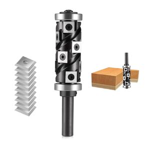 Trvoxviq Carbide Inserts Flush Trim Router Bit 1/2" Shank, 30mm Cutting Diameter Heavy Duty Pattern Template Router Bit Top & Bottom Bearings Trimmer with TiAlN Coating for Woodworking Trimming