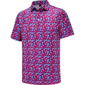 Men's Golf Polo Shirts Short Sleeve Performance Moisture Wicking Dry Fit Funny Golf Polo Shirts for Men