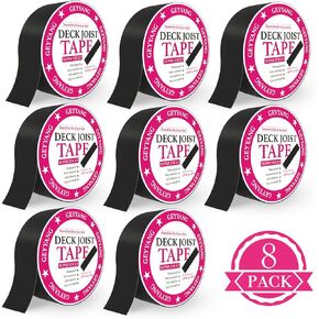 GEYYANG Deck Joist Tape 2 inch x 50 Feet,8 Rolls Butyl Joist Tape for Decking,Waterproof Seal Antiseptic Butyl Deck Tape, Self-Adhesive Deck Flashing Tape for Wood Decks Beams Roof in Kuwait