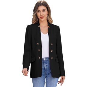 OBEEII Women's Long Sleeve Stand Collar Casual Blazers Jacket Elegant Business Office Blazer with Pockets in Saudi Arabia