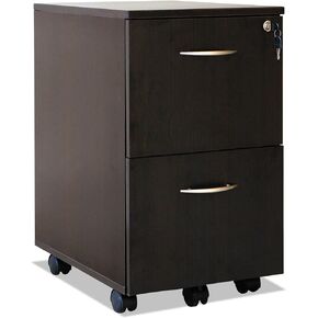 Alera VA582816ES 15.38 in. x 20 in. x 26.63 in. Valencia Series 2-Drawer Mobile Pedestal - Espresso