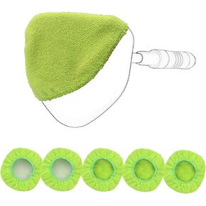 5 Pack Car Care Replaced Microfiber Clothes for XINDELL Windshield Cleaning Brush Cotton Terry Washable Car Washing Pads - 5 Inch Diameter (Green,Triangle)