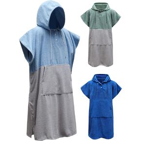 MissShorthair Surf Poncho Men&Women Towel Poncho Swim Parka Beach Changing Robe with Pocket Surfing Outdoor Sports Towel Robe