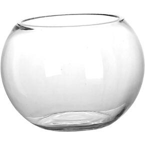 Milisten Glass Fish Tank Clear Fish Bowl Round Vase Decorative Glass Bowl Clear Glass Vases Goldfish Bowl Round Flower Vase Centerpiece Bowl Glass Vase Fish Aquarium Office Mini Small Glass
