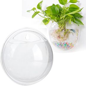 Fish Bowl Mini Wall Mounted Fish Tank Acrylic Transparent Hanging Mini Aquarium Decoration Clear Fish Cylinder Bowl, Diameter 15cm/5.9in