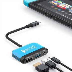 Switch Dock for Nintendo Switch/OLED Switch,3-in-1 Portable TV Dock with 4K HDMI USB 3.0 Port USB C PD 100W Charging,Travel Docking Station Replacement for Switch