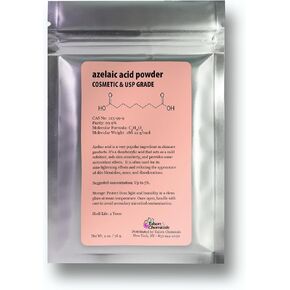 مسحوق حمض الأزيلايك (2 أونصة / 56 جرام) 99.9% مسحوق حمض الأزيلايك الناعم لصنع كريم حمض الأزيلايك والجل ومصل حمض الأزيلايك من مواد تالسن الكيميائية in Kuwait