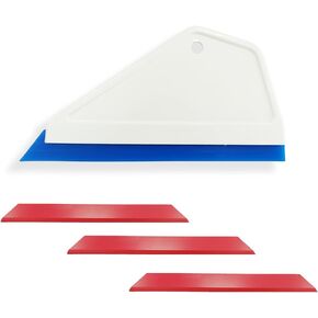 NBTOOL Window Tint Tools Car Window Squeegee Side Swipe,Window Tint Squeegee with Replaceable Red PU Bevel Blades Window Tinting Tools for Car Window Glass Film