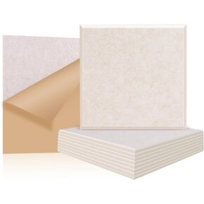Diniwell Acoustics Panels Self Adhesive Soundproofing Panel Anti Noise Wall Padding Decorative Sound Absorber for Office 9''X9''X0.4'' Polyester Panel Acustico para Techo(M Square 12 Pack, White)