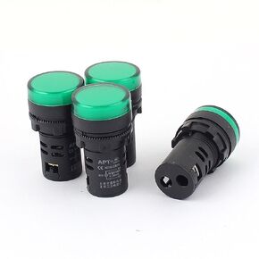 uxcell® a15110200ux0132 AC/DC 110V Green LED Indicator Light Pilot Signal Lamp AD16-22DS 4 Pcs