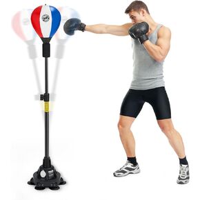 kancehinage Upgraded Punching Bag for Adults & Kids, Boxing Bag with Stand, Fast Rebound - Adjustable Height [Suitable for Smooth Flat Wood/Tile/Laminate/Vinyl] Fitness, Training & Stress Relief in Saudi Arabia