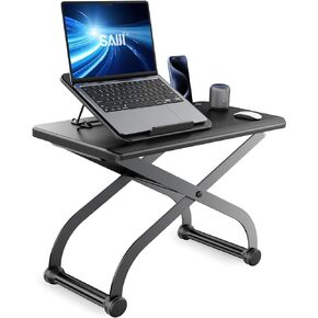 SAIJI Standing Desk Converter - 23" Height Adjustable Sit-to Stand-Up Desk Workstation for Laptop Desk Riser
