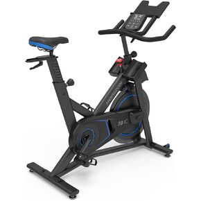 دراجة Horizon Fitness 7.0 IC للدراجة الداخلية، اللياقة البدنية وتمارين القلب، دراجة مقاومة مغناطيسية لركوب الدراجات مع بلوتوث، مقابض متعددة المواضع، سعة وزن 300 رطل، أسود