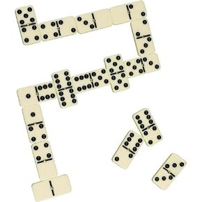 Dominoes Set | Double 6 Jumbo Dot with Reusable Case - Board Game for Familiy Entertainment, Adults and Kids Aged 8+
