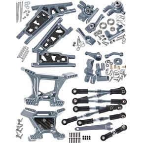 Upgrades Part for 1/10 Rustler 4x4 VXL/Rustler 4x4,Alloy Turnbuckles Camber Links,Suspension Arm,Caster Block,Steering Blocks,Rear Stub Axle Carriers,Steering Bellcranks,Shock Tower,Navy Blue