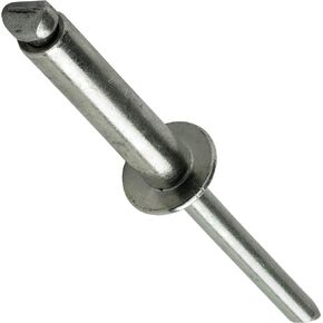 Pop Rivets - 3/16" x 3/16" (50pcs) Heavy Duty, Open-End, Stainless Steel, Dome-Head Blind Rivets, Corrosion-Resistant, High Tensile & Shear Strength, 6-3 Gap 0.126"-0.187"