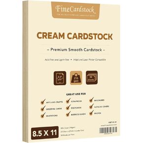 Cream Thick Paper Cardstock - for Brochure, Invitations, Stationary Printing | 80 lb Card Stock | 8.5 x 11 inch | Heavy Weight Cover Stock (216 gsm) 98 Brightness | 8 1/2 x 11 | 50 Sheets Per Pack