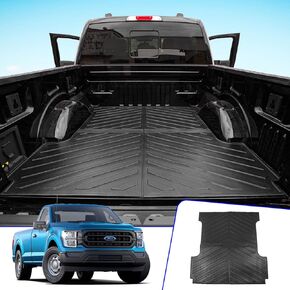 Rongtaod Floor Mats Compatible with 2015-2024 Ford F150 Floor Mats Truck Bed Mat 6.5 FT All Weather Trunk Mat Cargo Liner Long Bed Liner 2023 Ford F150 Accessories (Truck Bed Mat+Floor Mats)