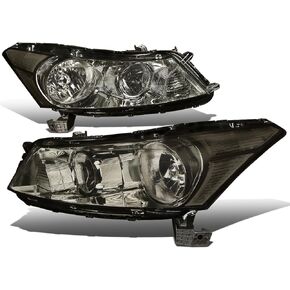 Auto Dynasty [Halogen Model Factory Style Headlights Assembly Compatible with Honda Accord Sedan 4-Door 08-12, Driver and Passenger Side, Chrome Housing Amber Corner