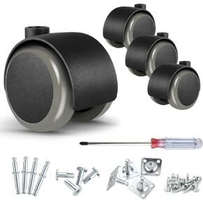 2 inch Caster Wheels (casters Set of 4) 5/16 inch Valve stem and Rotating top Plate Installation Options,heavy duty casters Total Load Capacity 1000LBS, Replaceable wheels for furniture(Black) in Kuwait