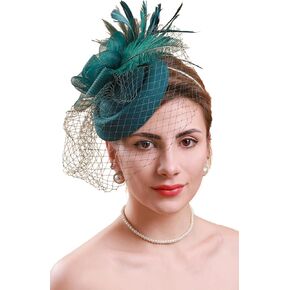 Cizoe Fascinators Hats 20s 50s Hat Pillbox Hat Cocktail FlowerTea Party Headwear with Veil for Girls and Women