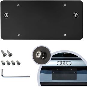Rear bumper license plate bracket for audi a3 s3 2014-2023, plate holder set w8 unique screw bolts & wrench kit, license tag mounting kit