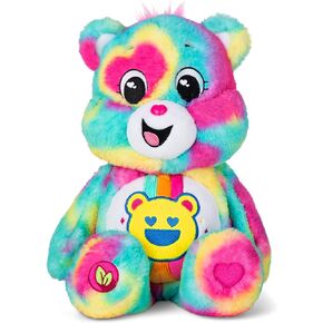 Care Bears 14" Good Vibes Bear- Tie-Dye Multicolored Plushie for Ages 4+ – Perfect Stuffed Animal Support Gift, Super Soft and Cuddly – Good for Girls and Boys, Employees, Collectors