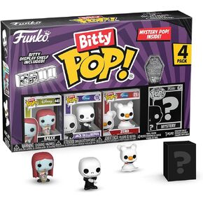Funko Bitty Pop! The Nightmare Before Christmas Mini Collectible Toys 4-Pack - Sally, Jack Skellington, Zero & Mystery Chase Figure (Styles May Vary)