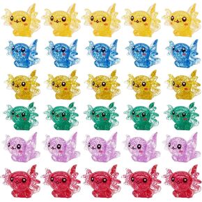 X Hot Popcorn 30pcs Mini Axolotl Resin Charms Miniature Glitter Axolotl Tiny Animal Figures Resin Trinkets Marine Aquarium Ornaments Dollhouse Decor for DIY Fish Tank Potted Garden Fairy Accessory