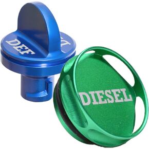 COMBO PACK Magnetic Diesel Fuel Cap + DEF Cap Accessory for Dodge RAM TRUCK 1500 2500 3500 (2013-2018) with 6.7 CUMMINS EcoDiesel (Easy Grip)