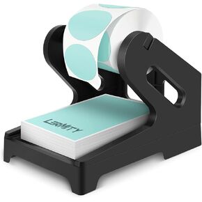 LERMITY Label Holder Thermal Label Holder for Rolls and Fan-fold Labels, Shipping Label Holder for Desktop Thermal Printer & Label Printer Supplies (Black)