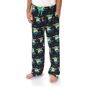 STAR WARS Child Galaxy Grogu Yoda Mandalorian Adult Lounge Sleep Pajama Pants for Men…