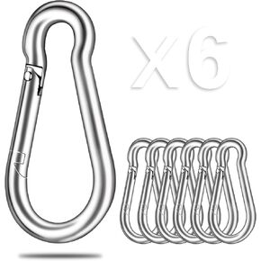 Carabiner-Heavy-Duty, 6 Pack 2.5" Small Carabiner-Clips with Strong Spring-Stainless Steel Snap Hooks for Climbing Hiking Gym Keycháin and Dog Leash and Harness in Saudi Arabia