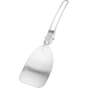 Restokki Foldable Camping Spatula, Titanium Spatula Frying Shovel with Folding Handle Food Turner for Outdoor Picnics Camping