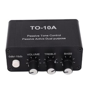Garosa Mini Electronic Audio Stereo Preamplifier DC 12V Small Stereo Audio Preamplifier 3.5mm Mini Stereo Audio Amplifier with Treble Bass Volume Control for Speakers