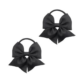 Hair Ties with Bows for Baby Girls, 3 Inch Elastic Ponytail Holders Small Hair Ties Hair Accessories pairing (black.)