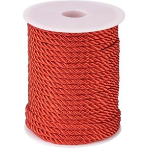 32.8 Yards Champagne Polyester Twisted Trim Cord Rope 5mm Twisted Decorative Cord Trim Thread String for Upholstery Curtain Tieback Honor Cord Home Decoration