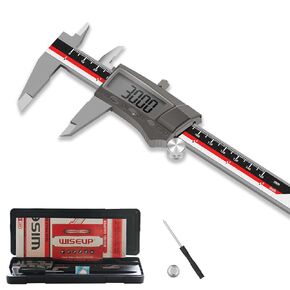 WISEUP Digital Caliper Measuring Tool,Stainless Steel Waterproof and dustproof Digital Caliper, 6inch / 150 mm Vernier Caliper Digital with Large LCD Screen，Extreme Accuracy Fowler Digital Caliper