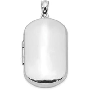 Jewels By Lux Sterling Silver Rhodium-plated Polished Rectangular Locket