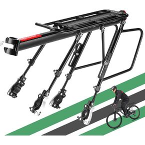 رف الدراجة الخلفي من WEST BIKING - تحميل 220 رطلًا، رفوف شحن عالمية قابلة للتعديل من سبائك الألومنيوم للدراجة، رف خلفي لأمتعة الدراجة خفيف الوزن مقاوم للماء مع تصميم سريع الاتصال لدراجة الطريق، MTB، Ebikes in Kuwait